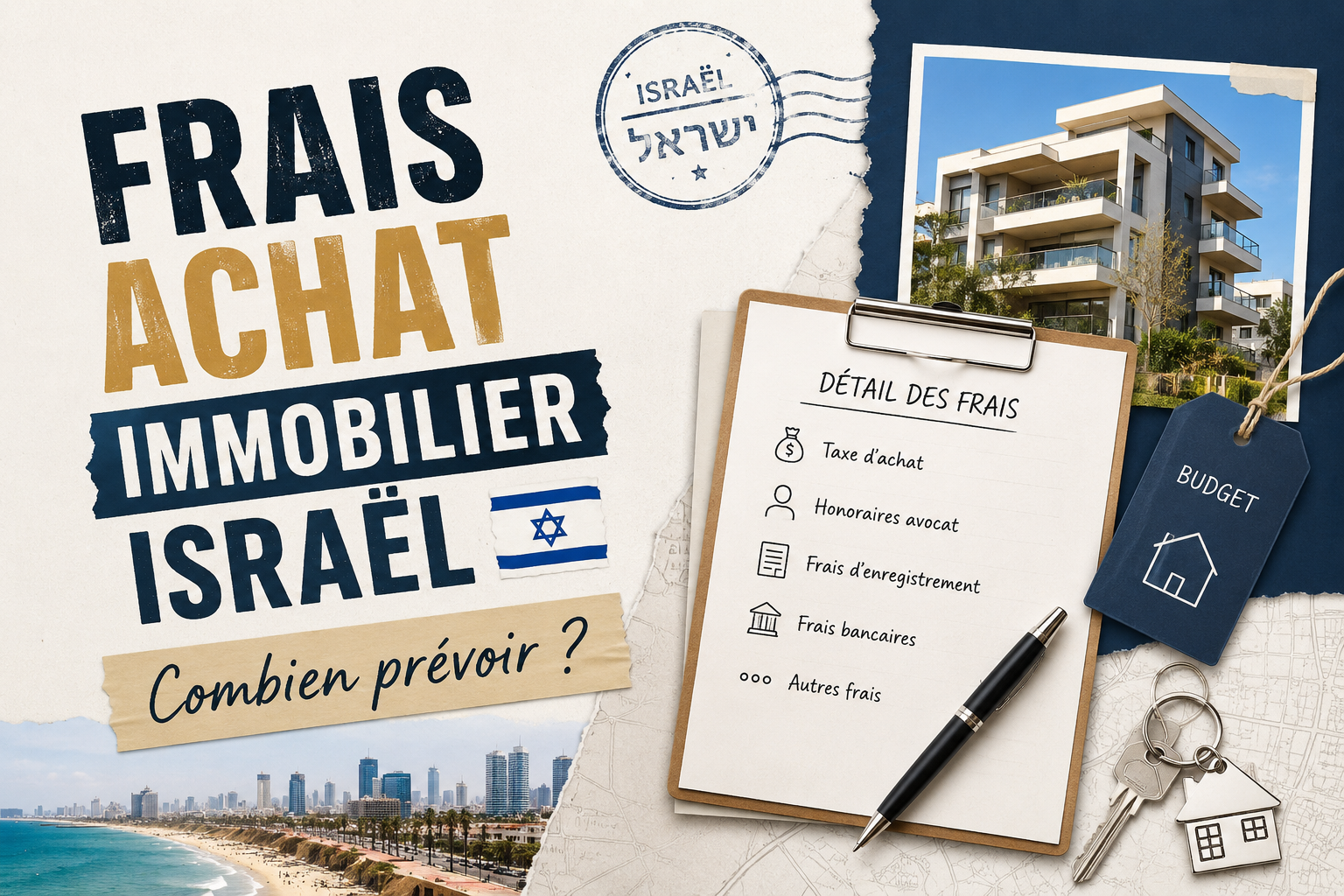 Frais achat immobilier Israël - combien prévoir